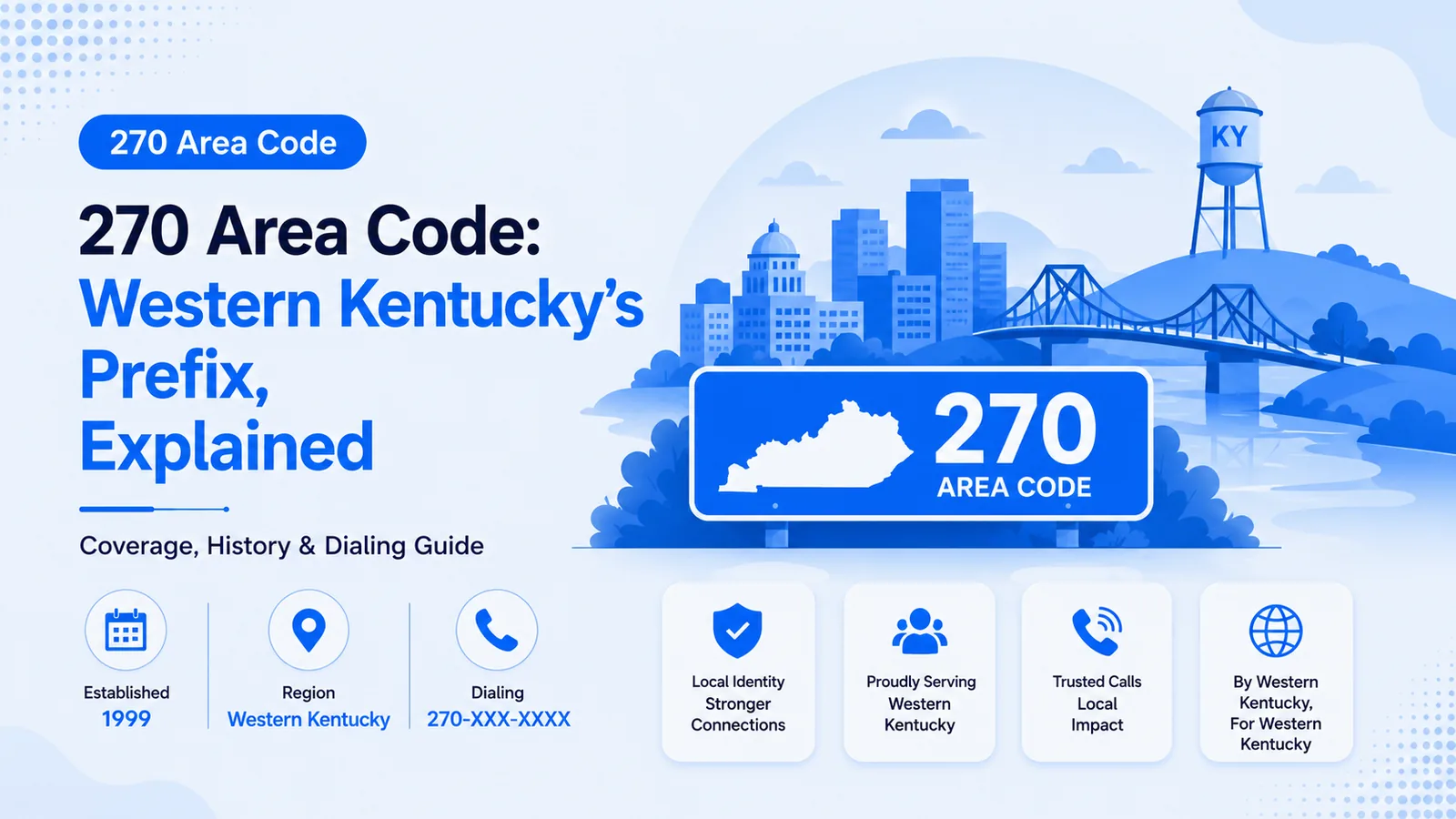 270 Area Code: Western Kentucky's Prefix, Explained — phone handset over a map of western Kentucky