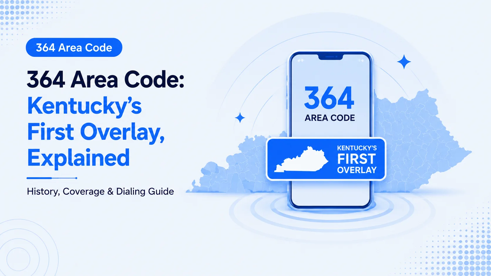 364 Area Code: Kentucky's First Overlay, Explained — phone handset over a map of western Kentucky