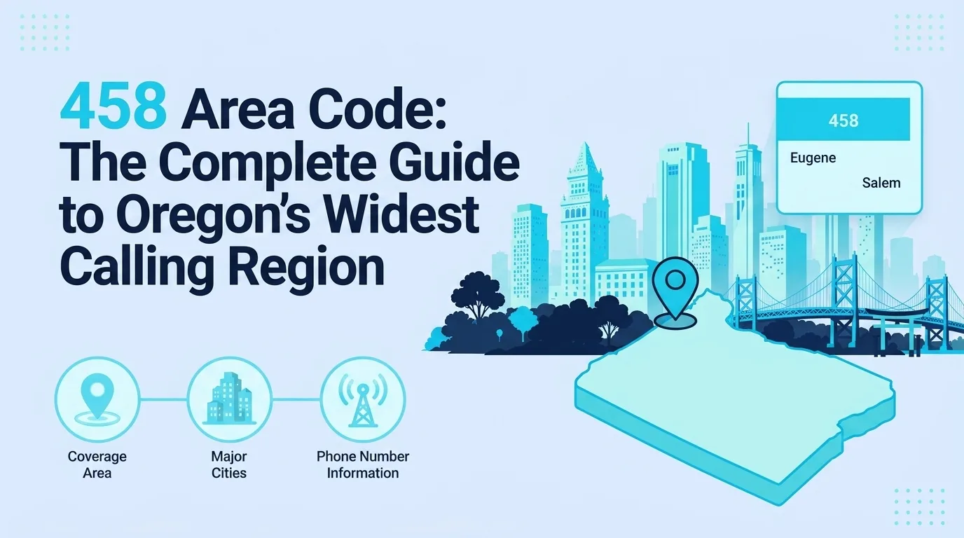 458 area code map of Oregon covering Eugene, Bend, Medford, and 26 counties