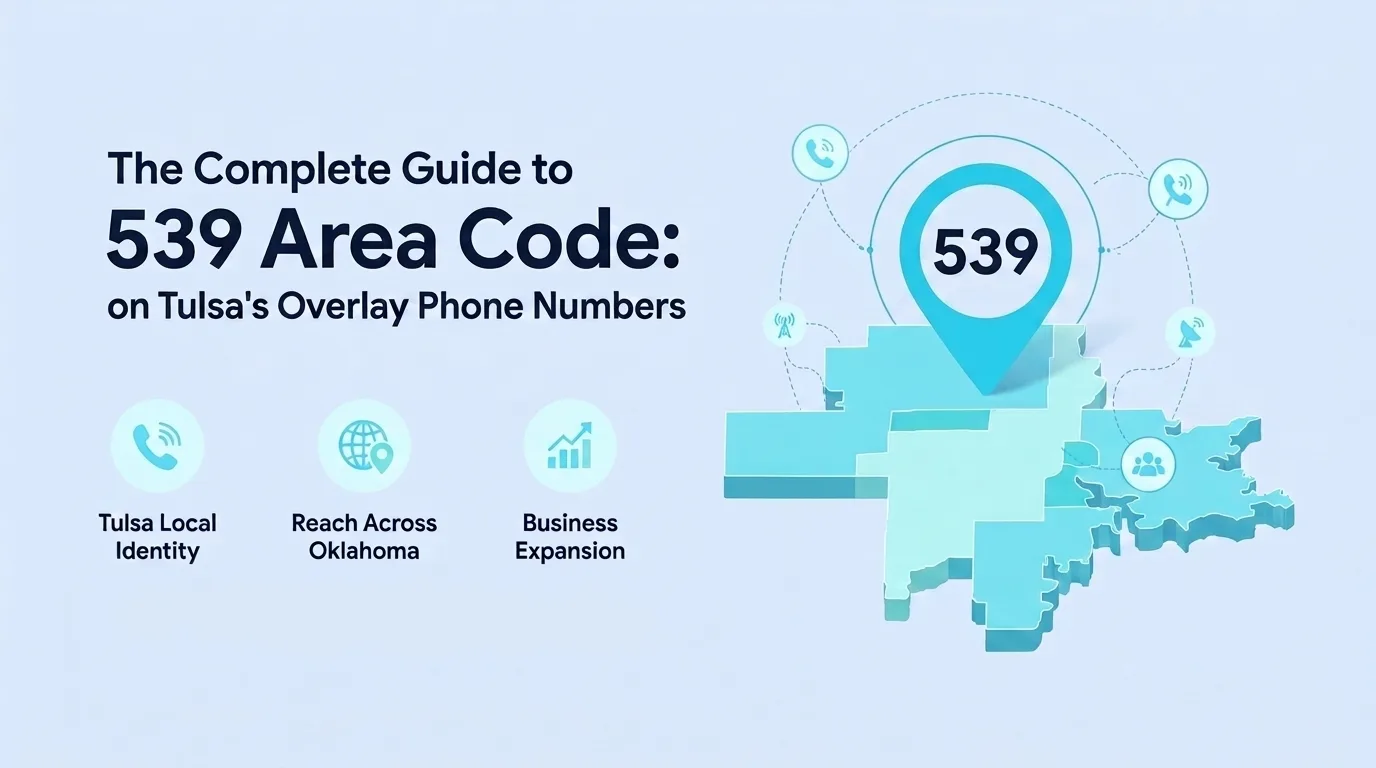 539 area code map of Tulsa and northeastern Oklahoma covering 29 counties