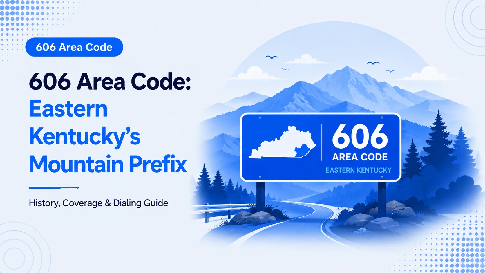 606 Area Code: Eastern Kentucky's Mountain Prefix — phone handset over a map of the Appalachian mountains of eastern Kentucky