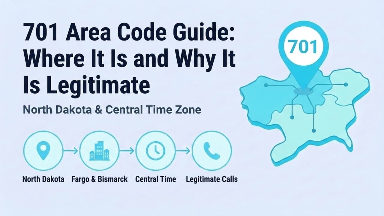 701 Area Code Guide: Where It Is and Why It Is Legitimate — map of North Dakota showing the 701 area code covering the entire state