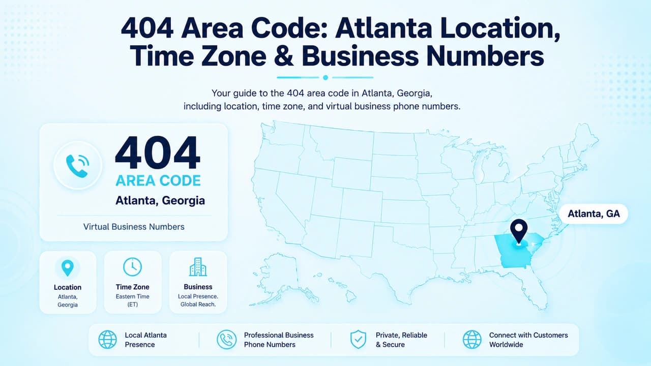 Atlanta skyline and downtown skyline representing the Georgia region served by the 404 area code